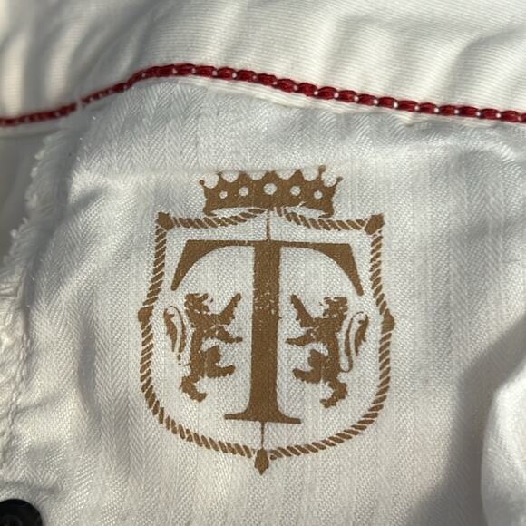 TALBOTS Heritage Ivory Boot Cut Jeans with brown hardware SZ 20WP - Picture 14 of 15